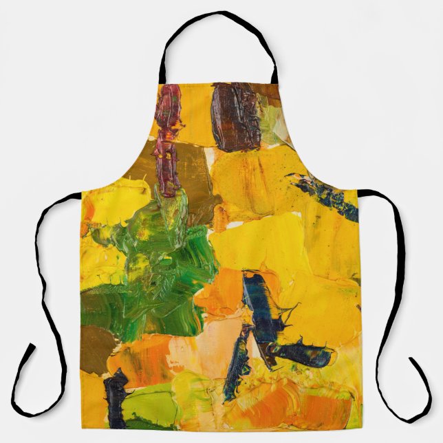 Tablier Peinture Abstraite à l'huile jaune (Recto)