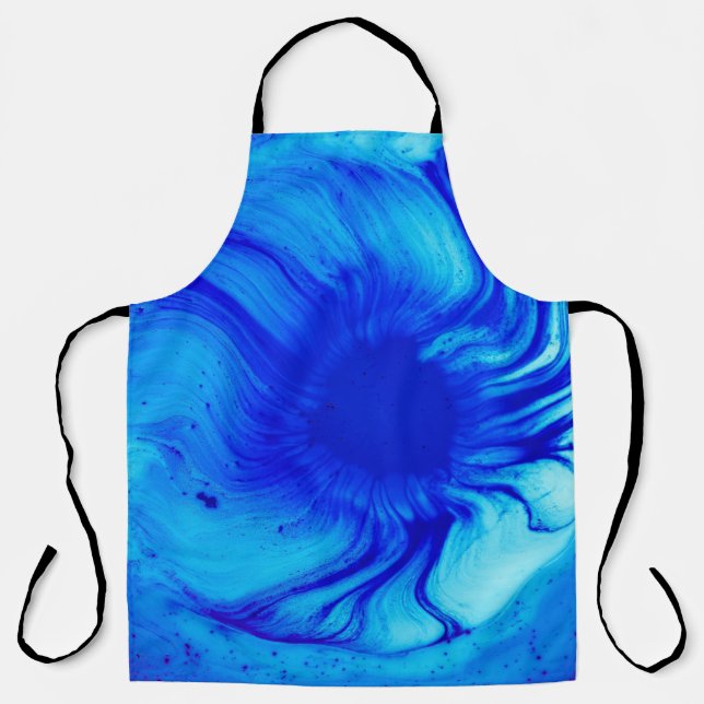Tablier Peinture abstraite bleue et turquoise (Recto)