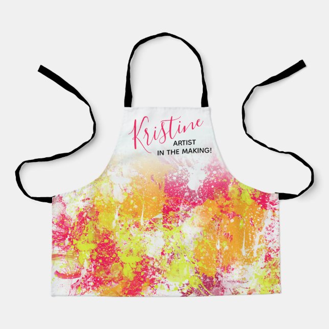 Tablier Peinture Abstraite Féminine pour Enfants (Recto)