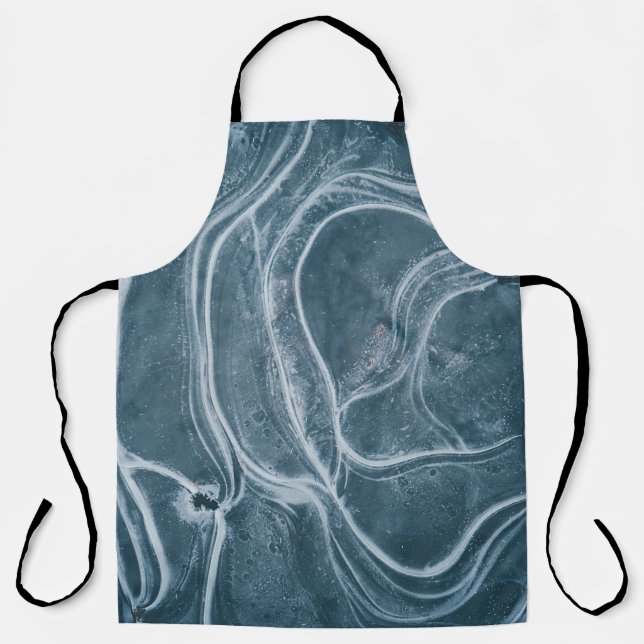 Tablier Peinture abstraite noire et grise (Recto)