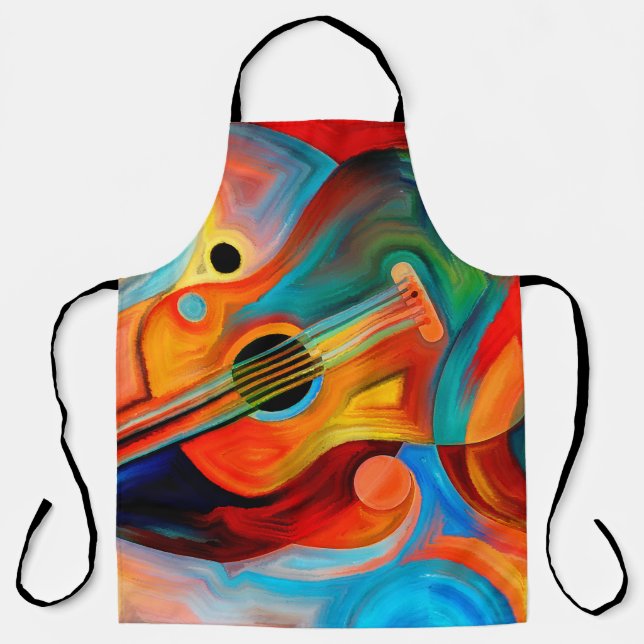 Tablier Peinture Abstraite sur le thème de la musique et d (Recto)