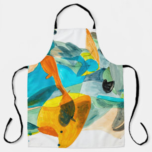 Tablier  Peinture abstraite sur papier aux couleurs vives,