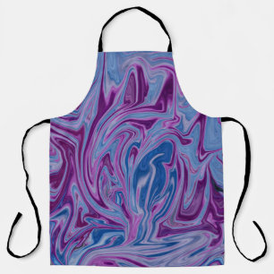 Tablier Peinture abstraite violette et bleue