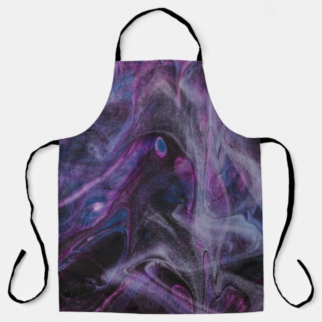 Tablier Peinture abstraite violette et rose (Recto)