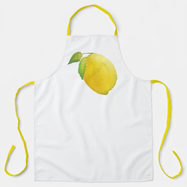 Tablier Peinture aquarelle de citron (Recto)