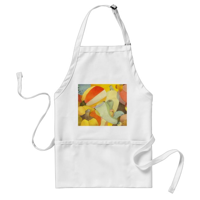 Tablier Peinture d'aquarelle de citrouilles de (Devant)