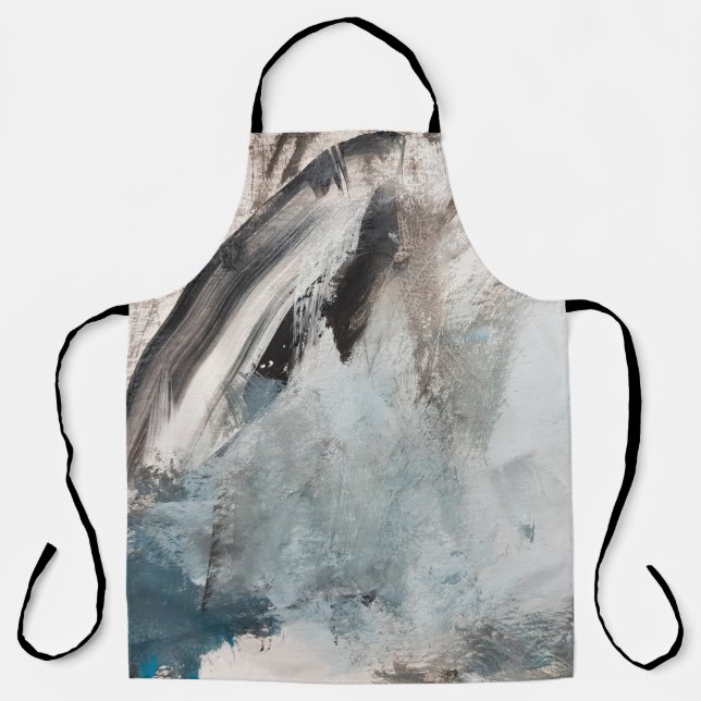 Tablier Peinture d'art Abstrait gris et bleu.abstrait, art (Recto)