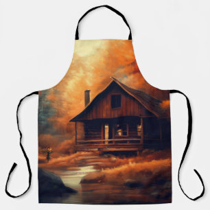 Tablier Peinture d'automne/Halloween/rustique