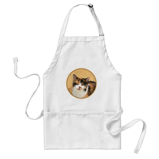 Tablier Peinture de chat Calico - Cute Original Cat Art (Devant)