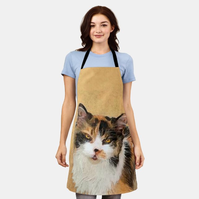 Tablier Peinture de chat Calico - Cute Original Cat Art (Porté)