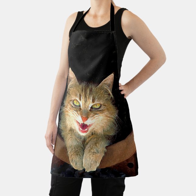 Tablier Peinture de chat Mad - Cute Original Cat Art (Insitu)