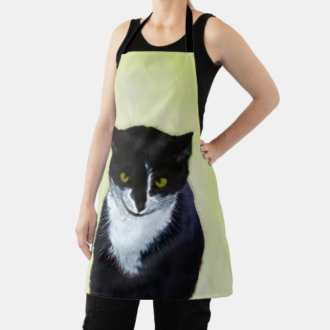 Tablier Peinture de chat Tuxedo - Cute Original Cat Art (Insitu)