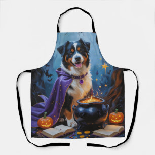 Tablier Peinture de Halloween fantaisiste de Chien de mont