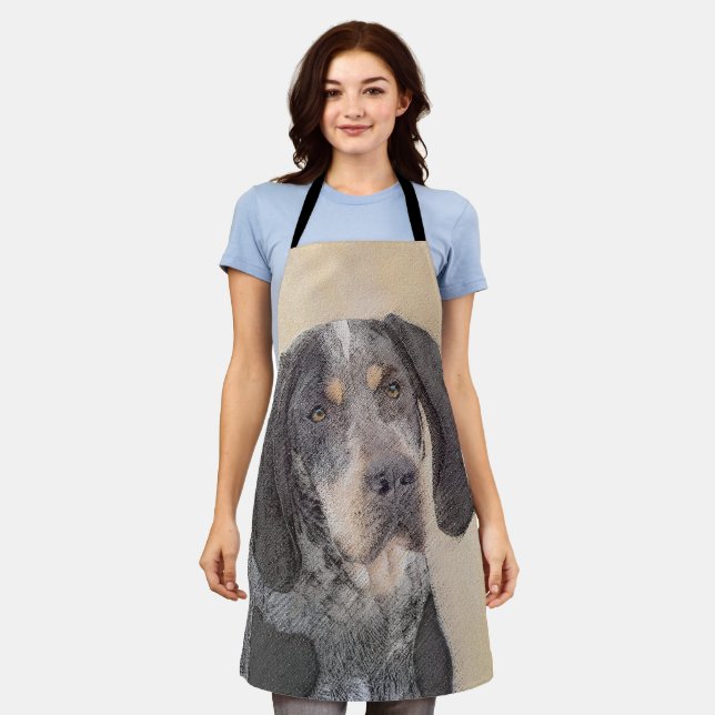 Tablier Peinture de linge bluetick - mignon chien original (Porté)