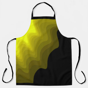 Tablier Peinture de motif abstrait noir et jaune