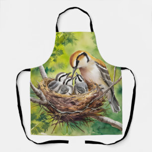 Tablier Peinture de nid d'oiseau doux