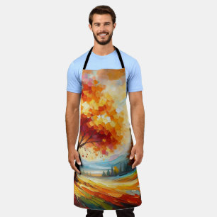 Tablier Peinture de paysage avec des couleurs vives