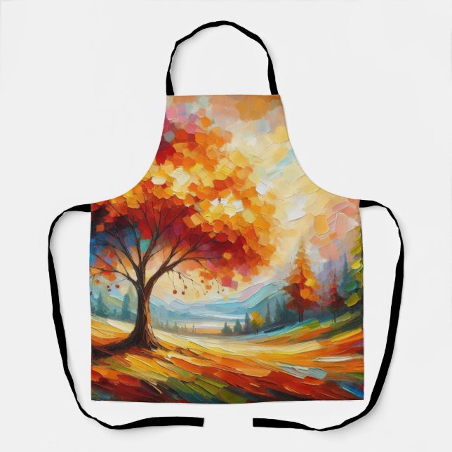 Tablier Peinture de paysage avec des couleurs vives (Recto)