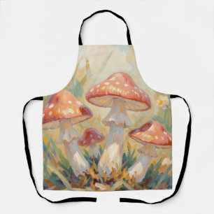 Tablier Peinture de prairie aux champignons rouges fantais