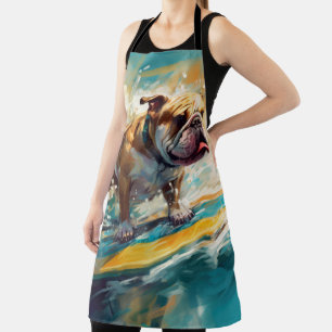 Tablier Peinture de surf sur la plage de Bulldog