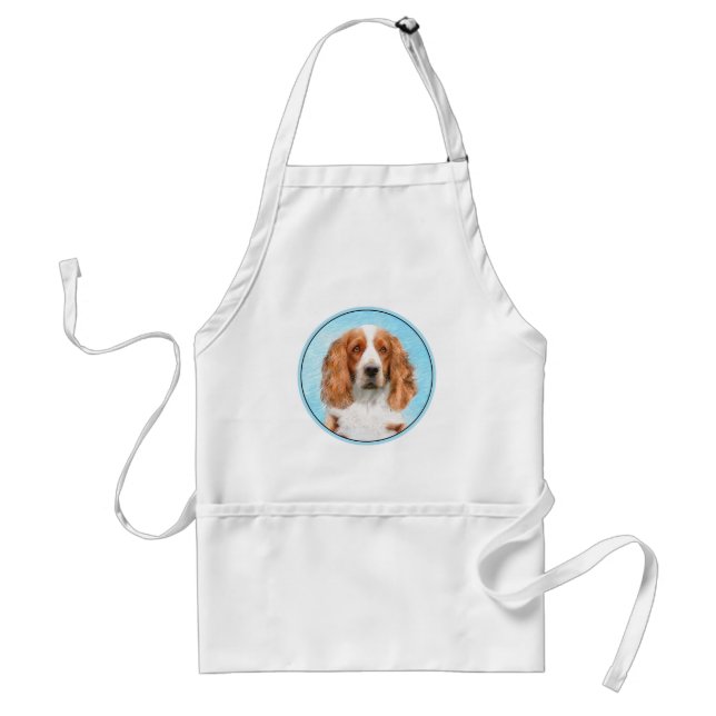 Tablier Peinture d'espagnol Welsh Springer - Art original  (Devant)