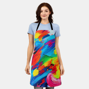 Tablier Peinture d'explosion de couleur joyeuse