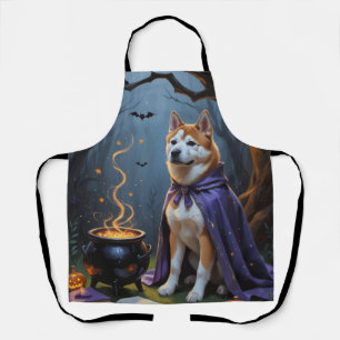 Tablier Peinture fantaisiste d'Halloween de chien Akita