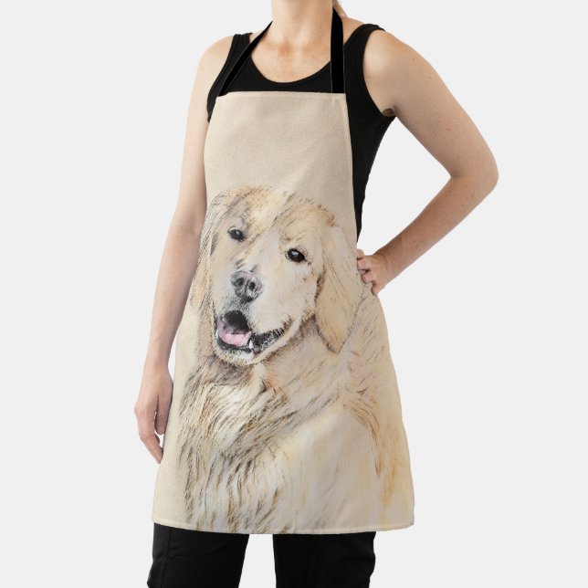 Tablier Peinture Golden Retriever - Joli art original chie (Insitu)