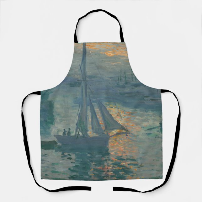 Tablier Peinture impressionniste marine du lever de soleil (Recto)