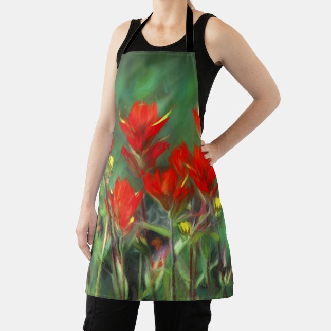 Tablier Peinture indienne de pinceau - Art Fleur original (Insitu)