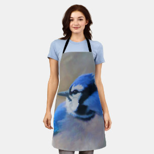 Tablier Peinture Jay Bleu - Art Oiseau Original