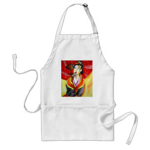 Tablier peinture originale d'art Geisha