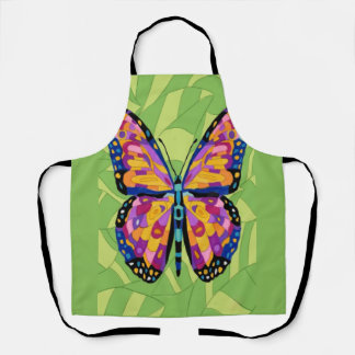 Tablier Peinture papillon abstraite
