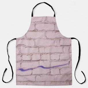 TABLIER PEINTURE PURPLE SUR BRIQUE BLANCHE