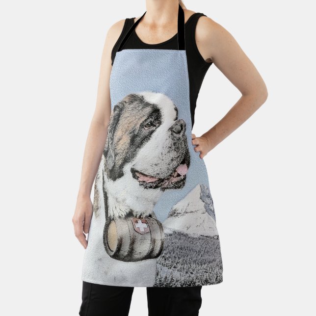 Tablier Peinture Saint Bernard - Cute Original Chien Art (Insitu)