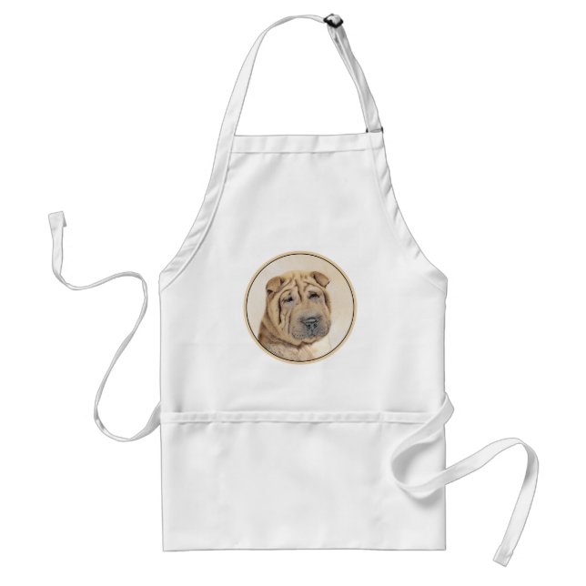 Tablier Peinture Shar Pei - Cute Original Chien Art (Devant)
