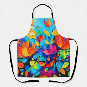 Tablier Peinture symphonique florale vibrante