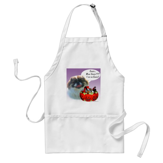 Tablier Pekingese Halloween Candy (Devant)