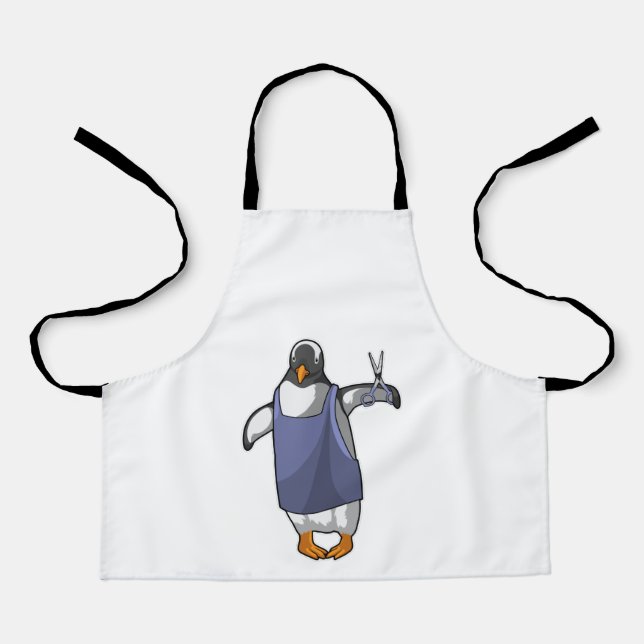 Tablier Penguin coiffeur avec ciseaux (Recto)
