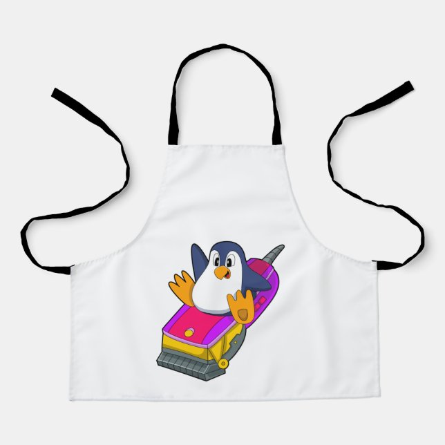 Tablier Penguin comme coiffeur avec Razor (Recto)