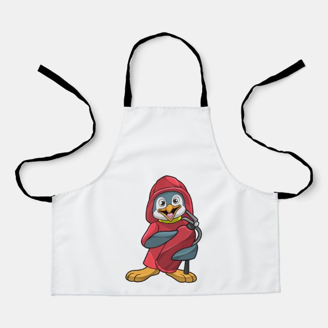 Tablier Penguin comme pompier avec Extinguisher (Recto)