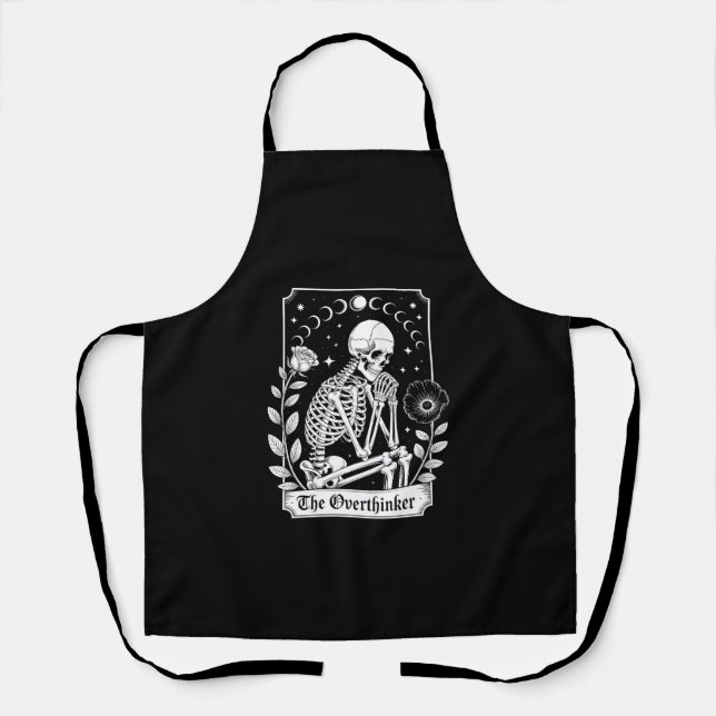 Tablier penseur excessif squelette gothique sombre Hallowe (Recto)