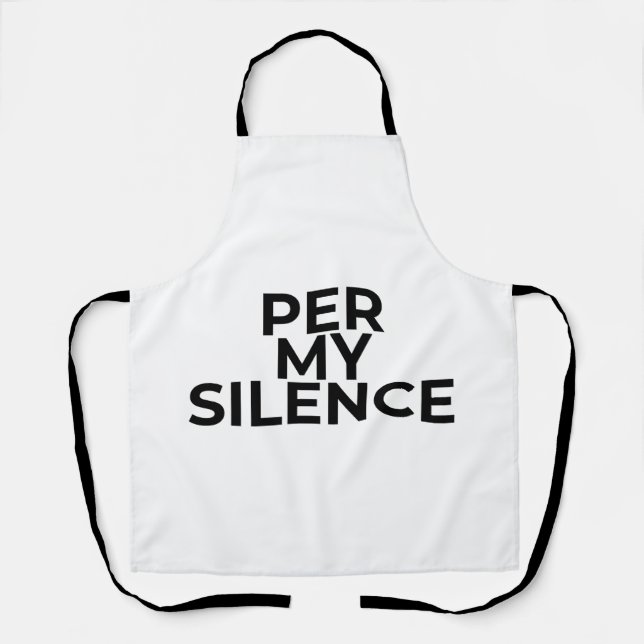 Tablier Per My Silence Minimalist Typographic Embroidered  (Recto)