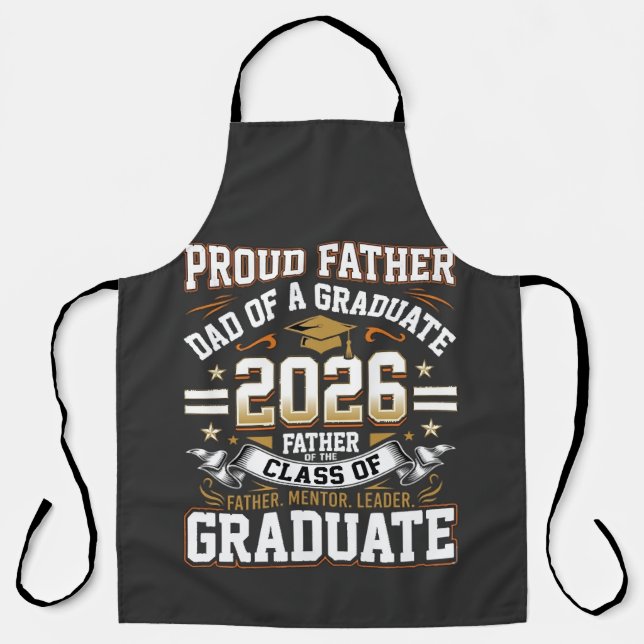 Tablier Père fier de la promotion 2026 diplômé (Recto)