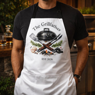 Tablier Père Grill Personnalisé Monogramme