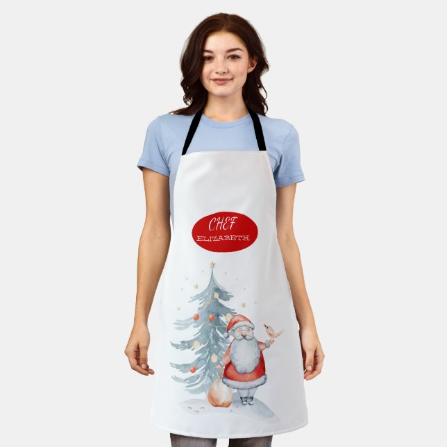 Tablier Père Noël adorable  Fêtes (Porté)