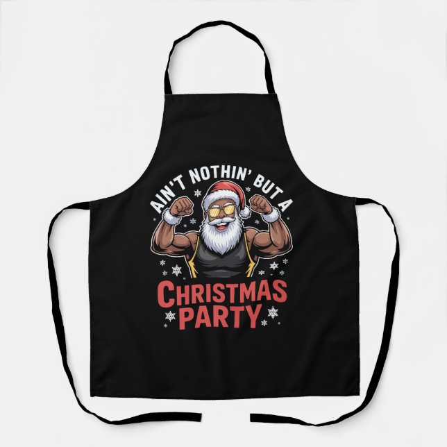 Tablier Père Noël afro-américain Pyjama de Noël (Recto)