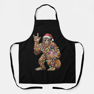 Tablier Père Noël Bigfoot Lumières de Noël Rock Drôle 