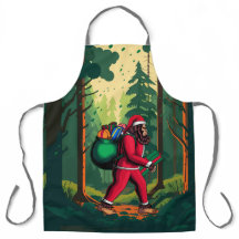 Père Noël Bigfoot Sac de Cadeaux Forêt Bois