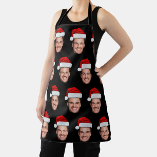 Tablier Père Noël Chapeau de Noël Photo de Visage Personna